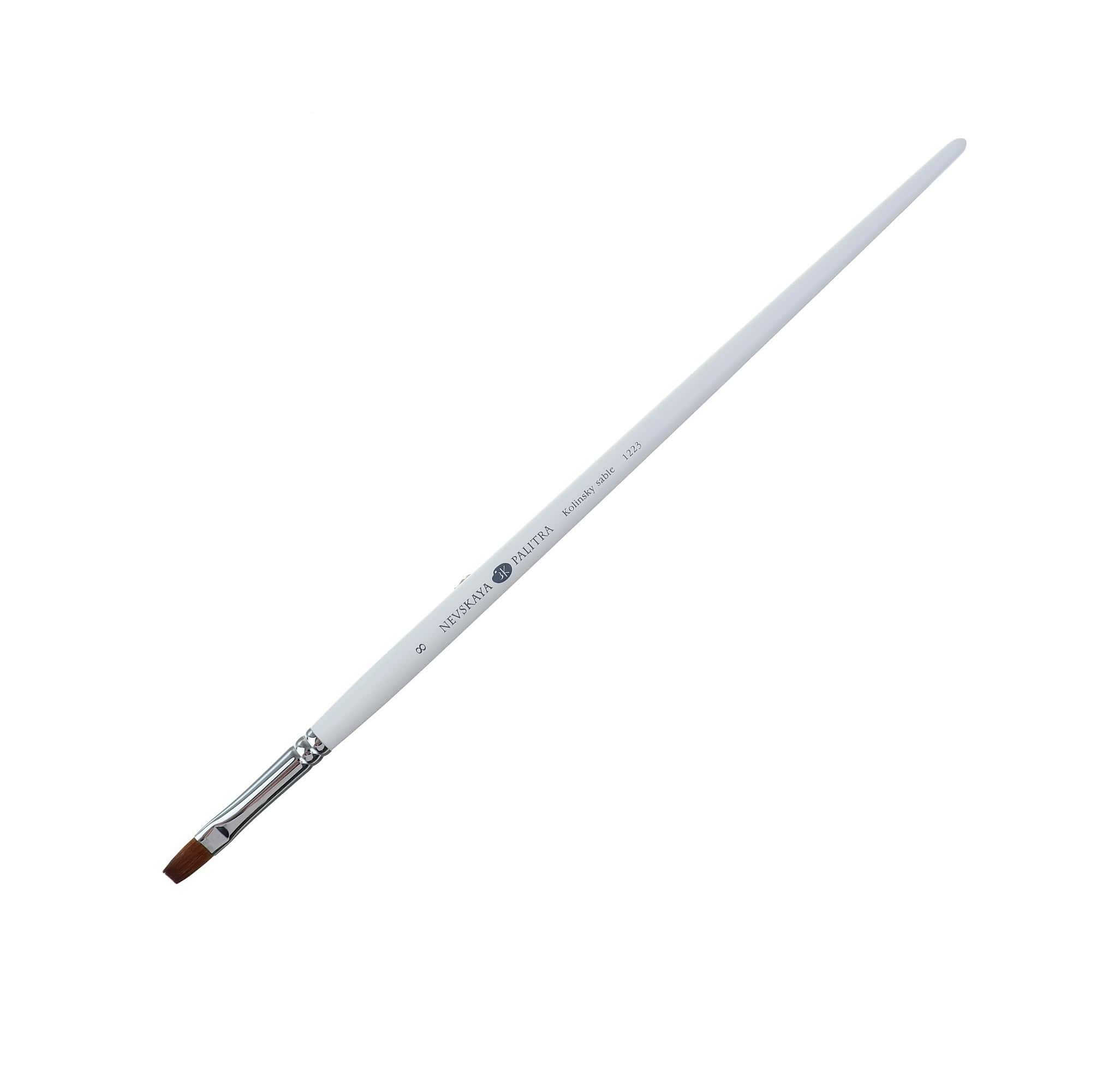 Flat kolinsky sable brush "Nevskaya Palitra" , long handle