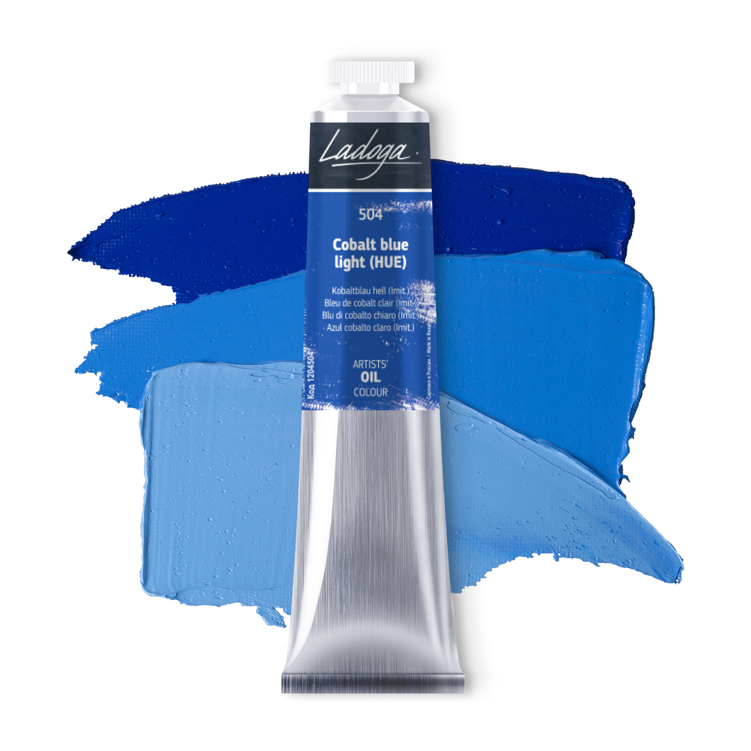 Oil colour "Ladoga", Cobalt blue light (HUE), tube, № 504