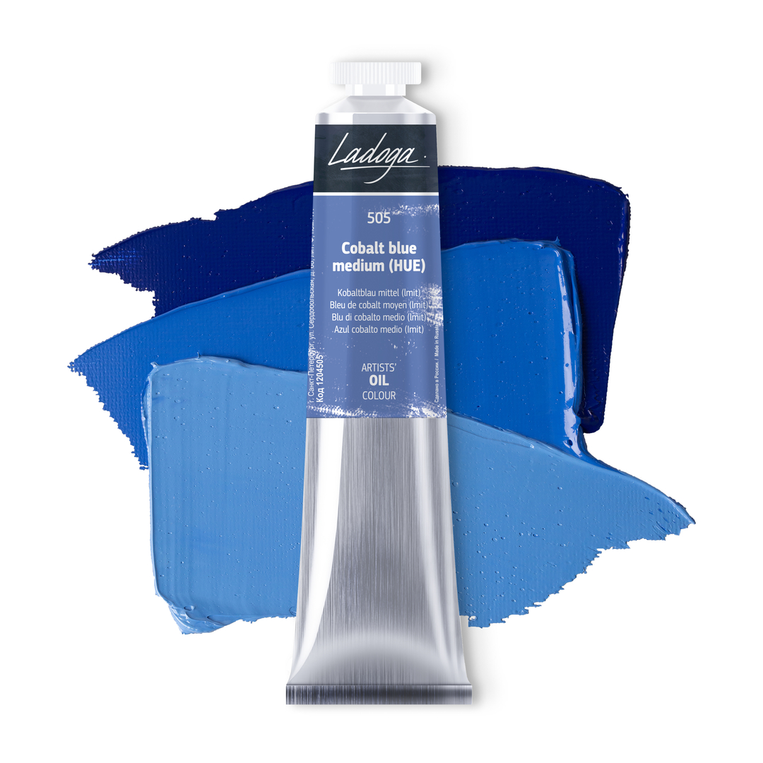 Oil colour "Ladoga", Cobalt blue medium (HUE), tube, № 505