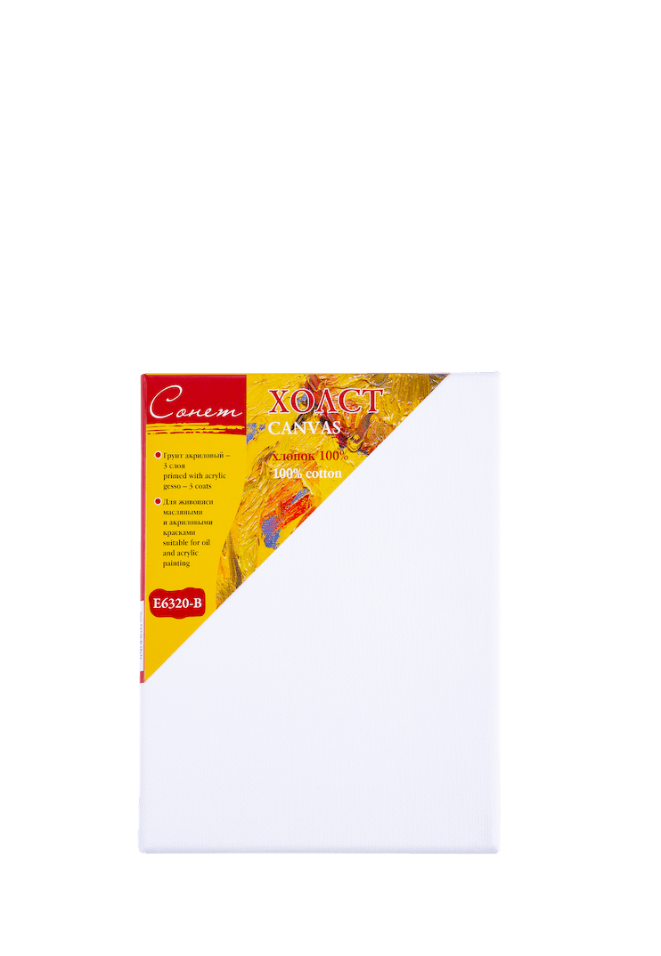 Primed canvas panel Sonnet, acrylic primer, 18x24 cm, 400 g/m2, 100% cotton, coarse grain