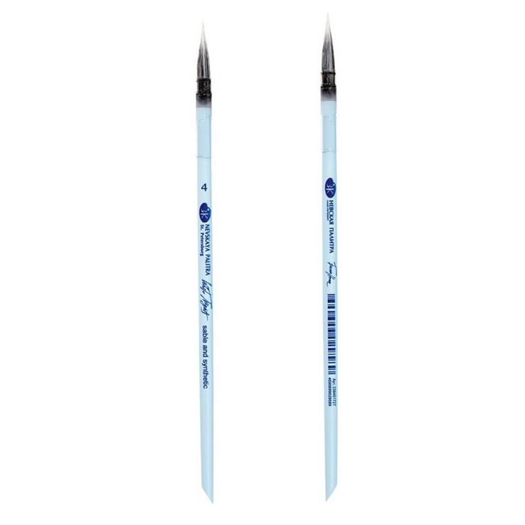 Sable and white Synthetic brush White Nights, round, short handle No. 4