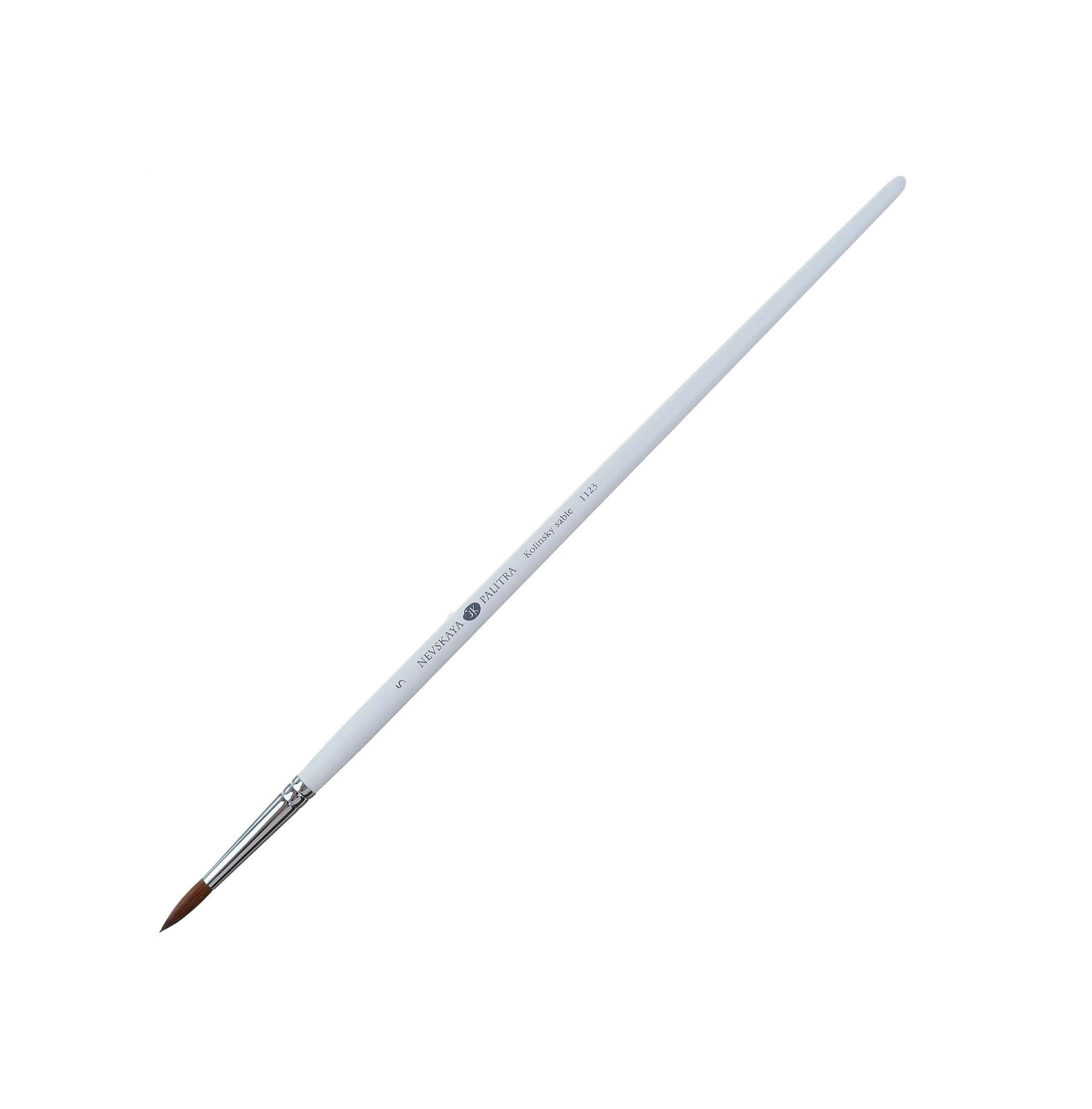 Round kolinsky sable brush "Nevskaya Palitra", long handle