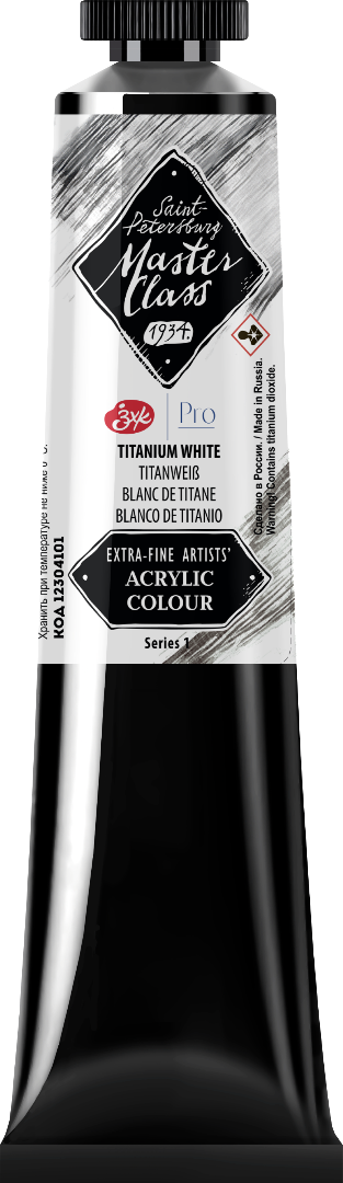 Acrylic colour Master Class, Titanium White, tube. № 101