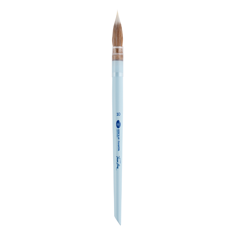 Kolinsky sable and white Synthetic brush White Nights, round, short handle, №10