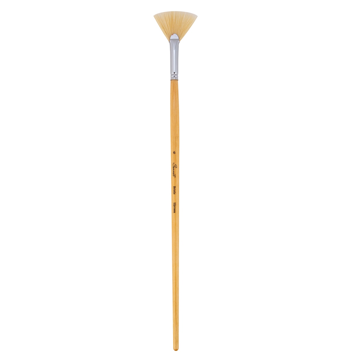 "Sonnet" bristle brush, fan-shaped, long lacquered handle