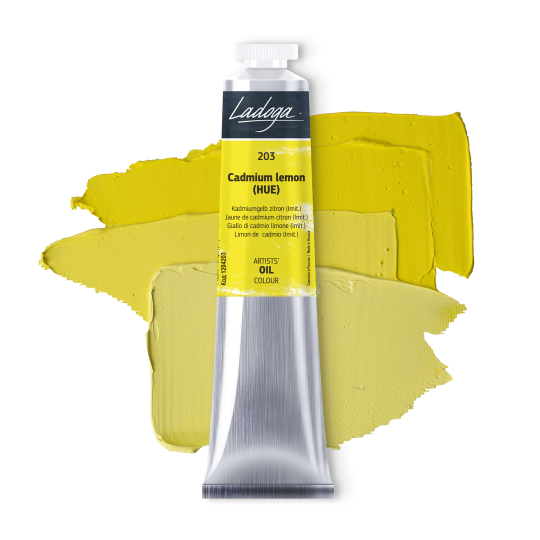 Oil colour "Ladoga", Cadmium Lemon (HUE), tube, № 203